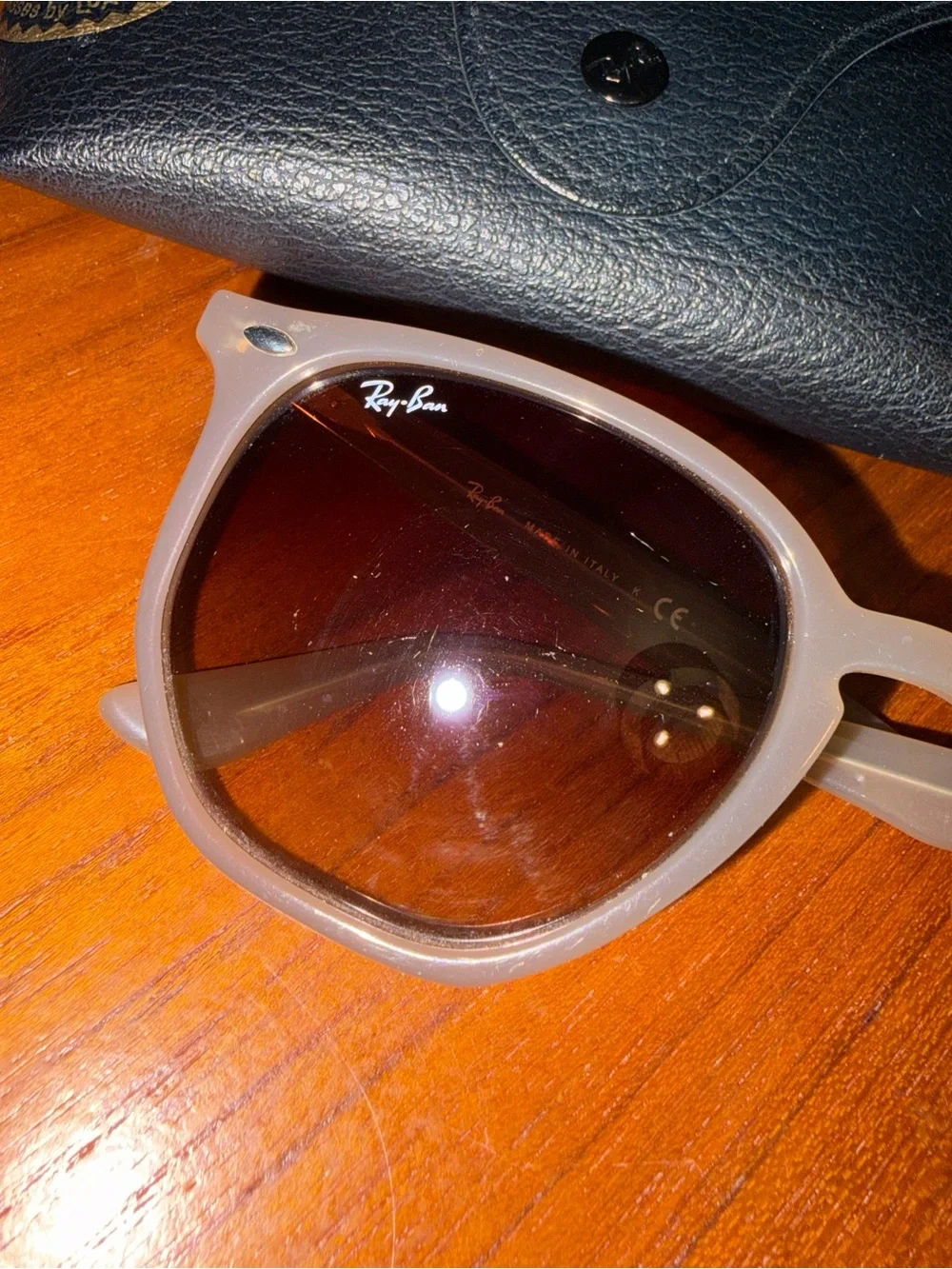 Ray-Ban Sunglasses – Beige/Tan Frame – Brown Gradient Lenses – Needs Adjustment